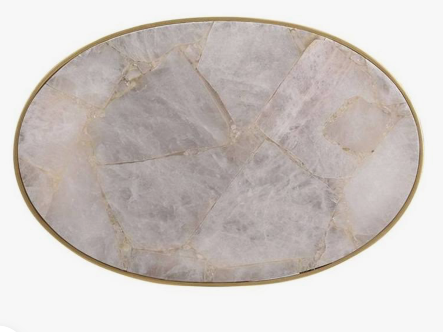 Oval Marble & Metal Accent Table