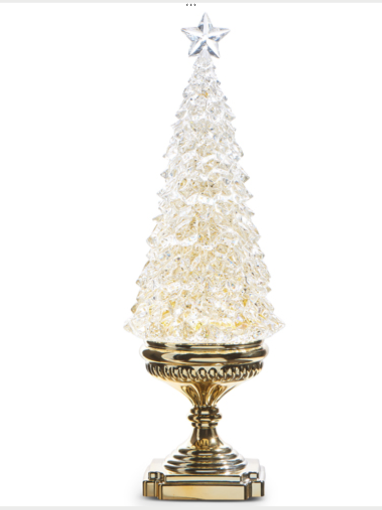 Clear Lighted Tree W/Gold Swirling Glitter