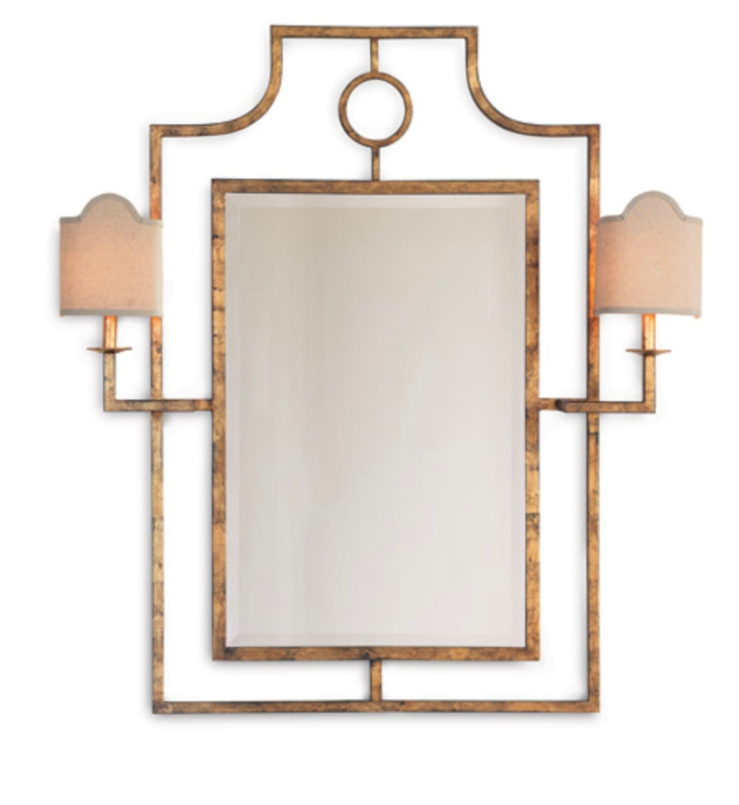Doheny Gold Mirror With Sconces