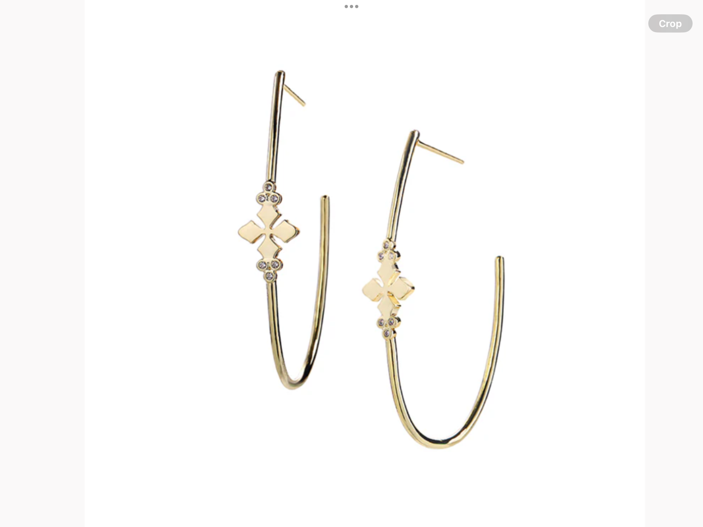Believer Cross Hoop Earrings in Gold