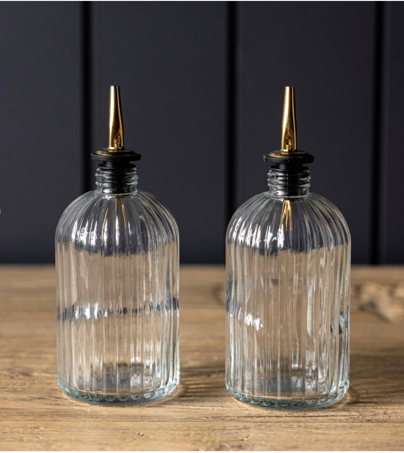 Scallop Olive Oil & Vinegar Glass Bottles