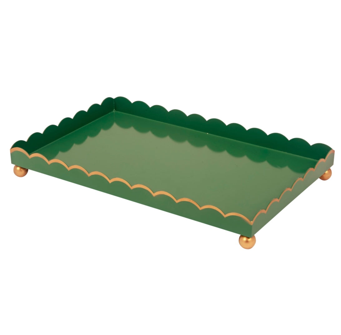 Eloise Green and Gold Rectangular Tray
