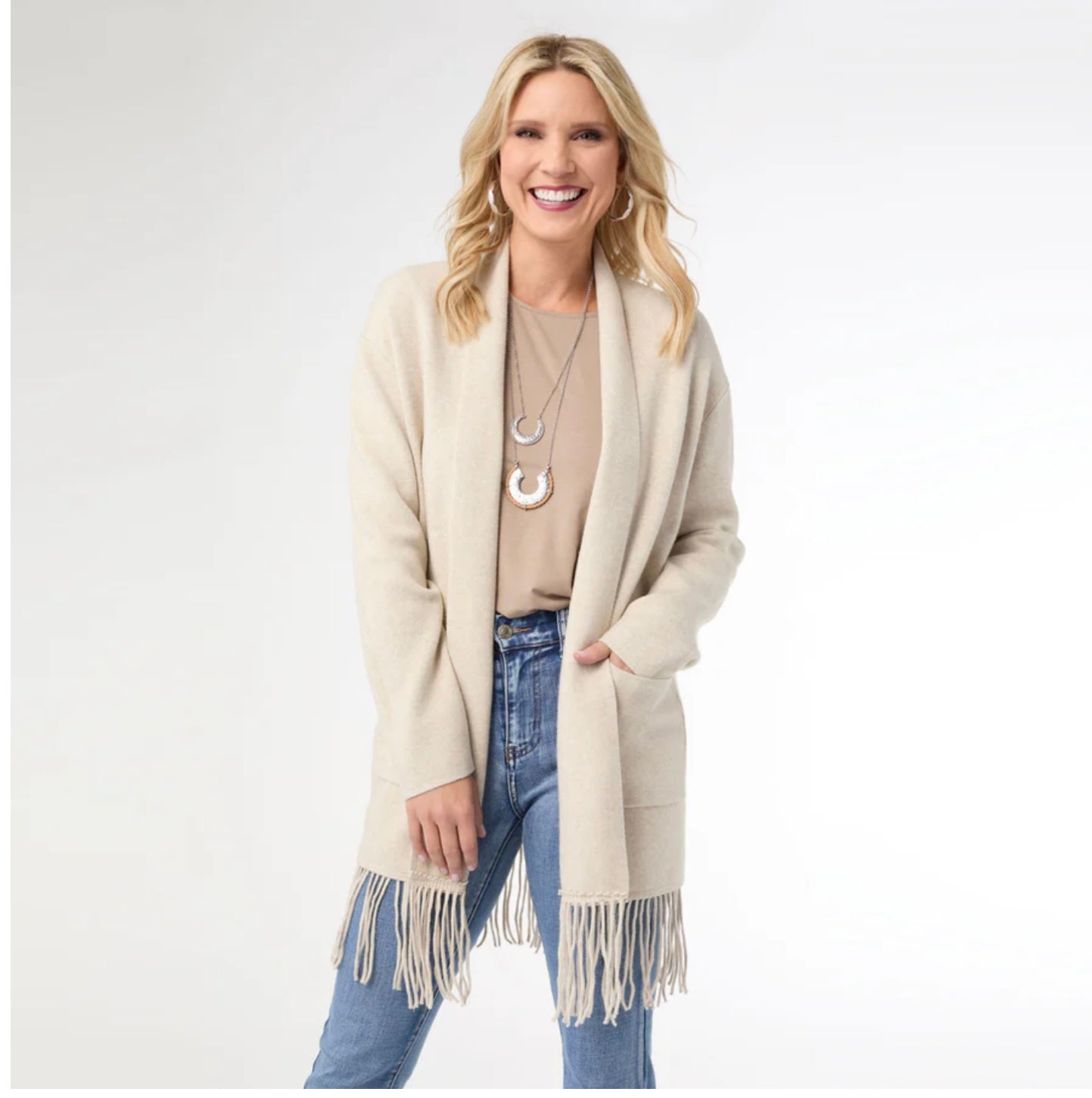 Heavenly-Luxe Mid Length Cardigan w/tassel