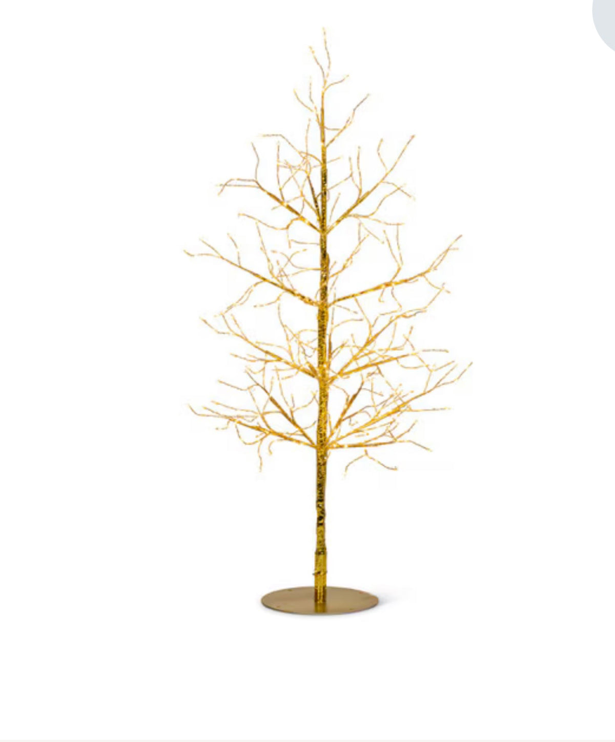 Gold Wrapped Twinkling Light Tree 3’