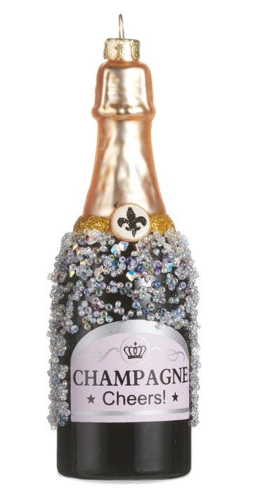 6" Champagne Bottle Ornament