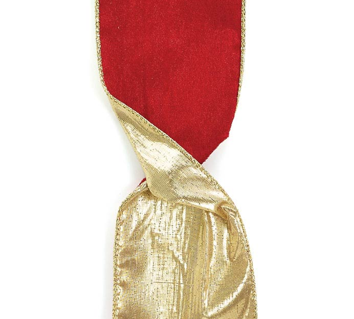 #100 RED VELVET/GOLD RIBBON