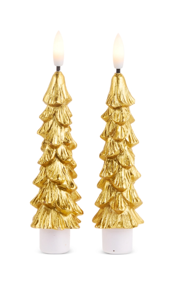 6" Gold Mini Tree Taper Candles