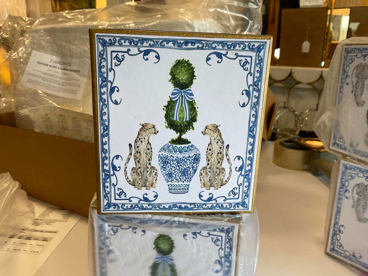 Leopards and Chinoiserie Tissue Cover