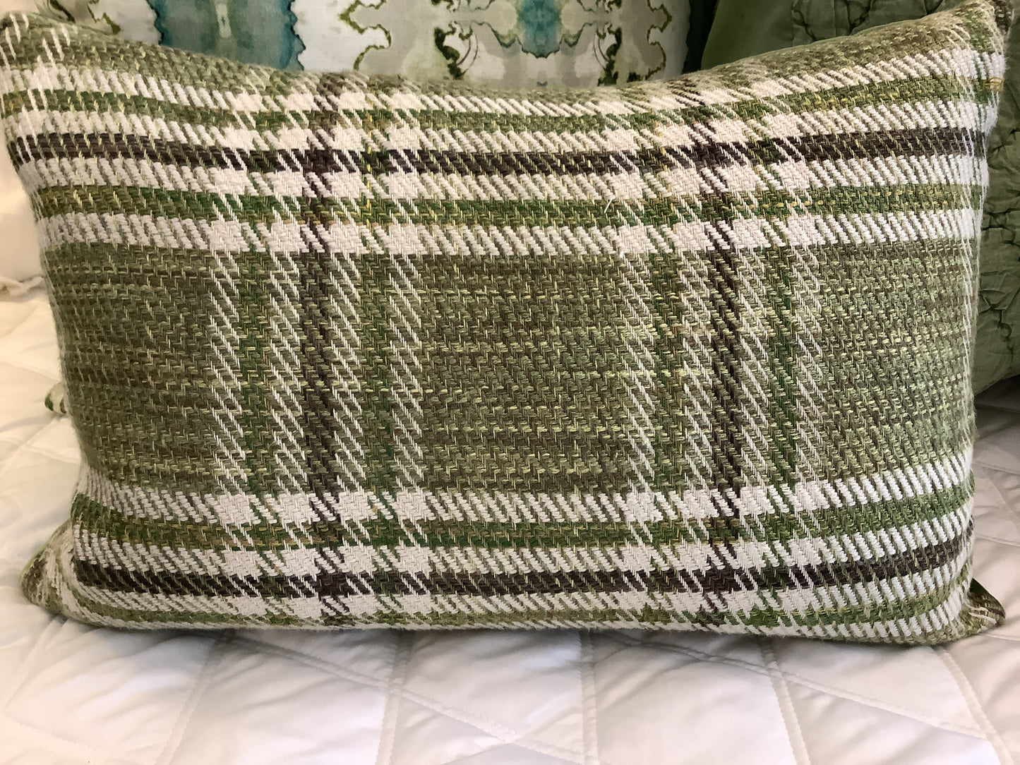 Green Plaid Pillow
