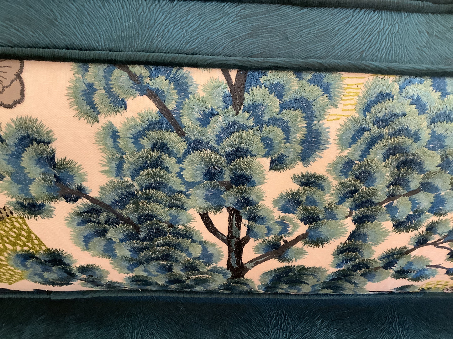 Custom French Settee W/Embroidery Fabric