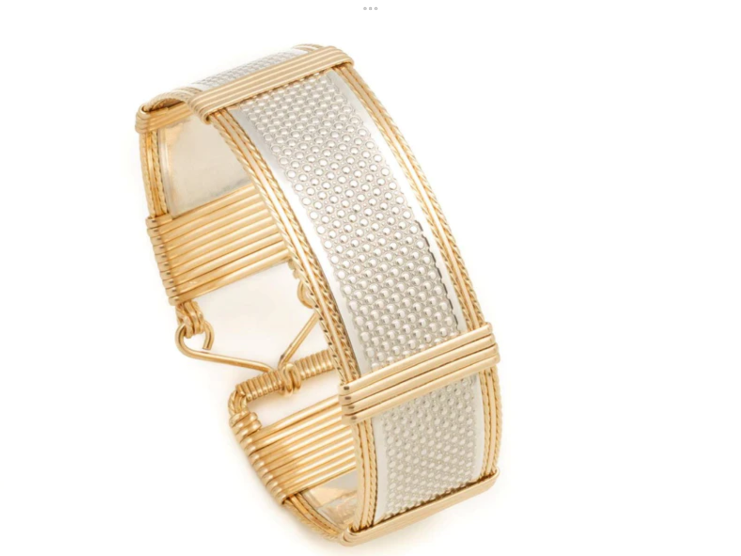 Large Twisted Wire Cuff Gold/Silver