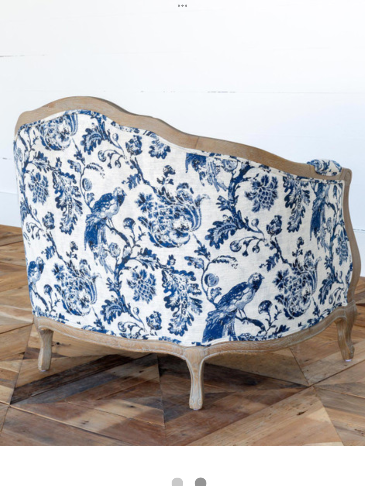 Blue Bird Toile Settee