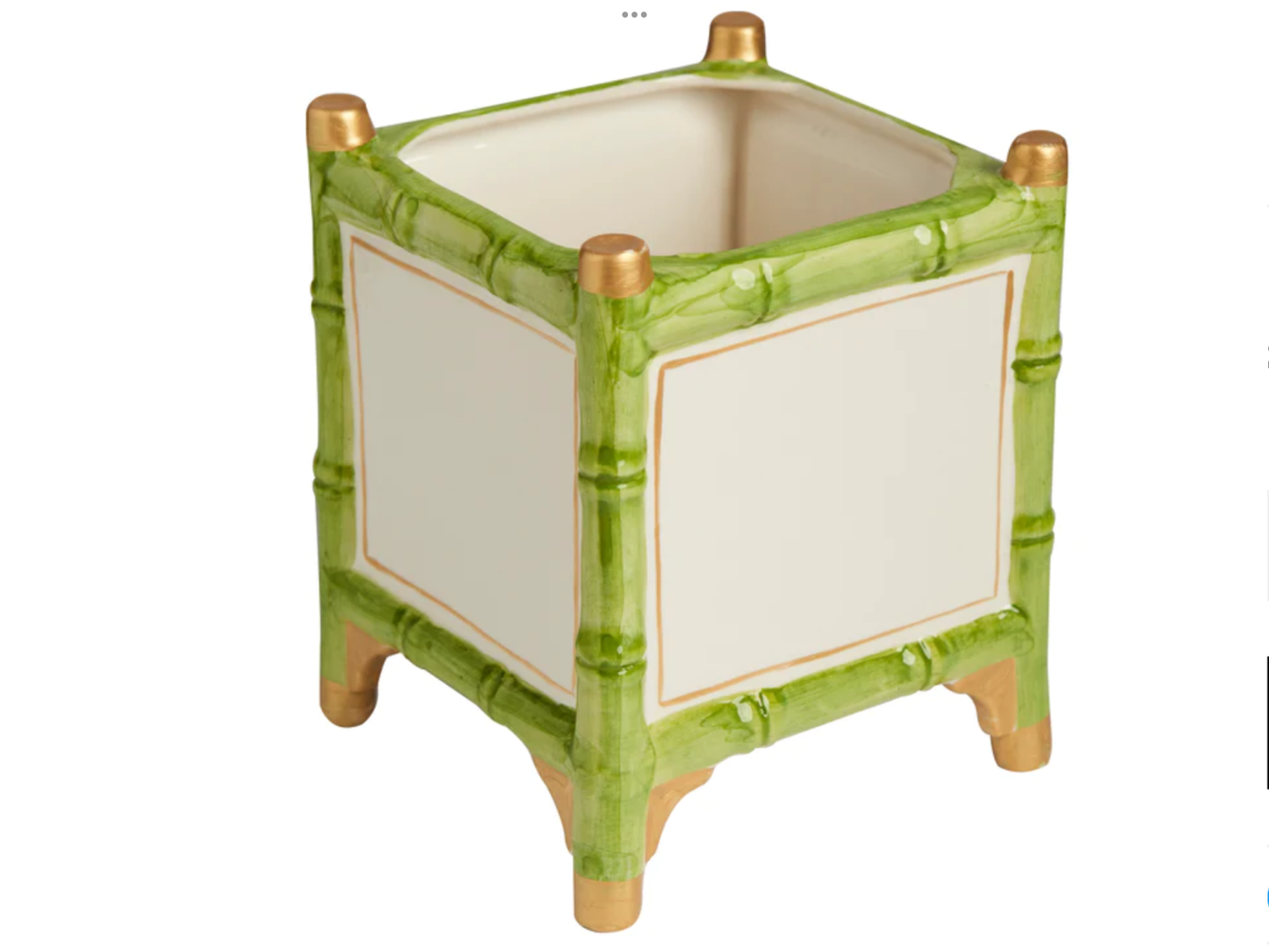 Bamboo Cachepot, Green/Gold