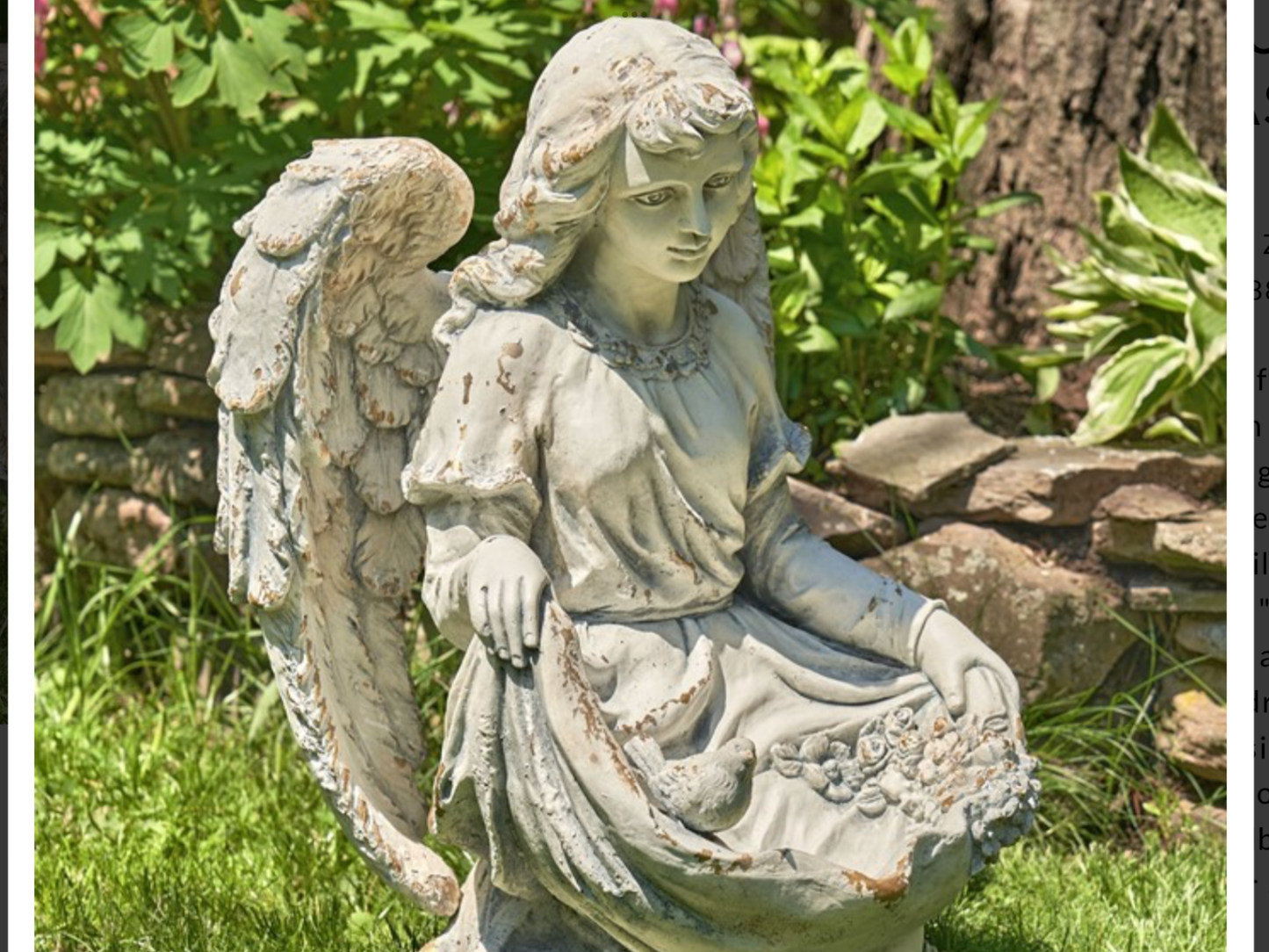Angel Child Statue W/ Birds