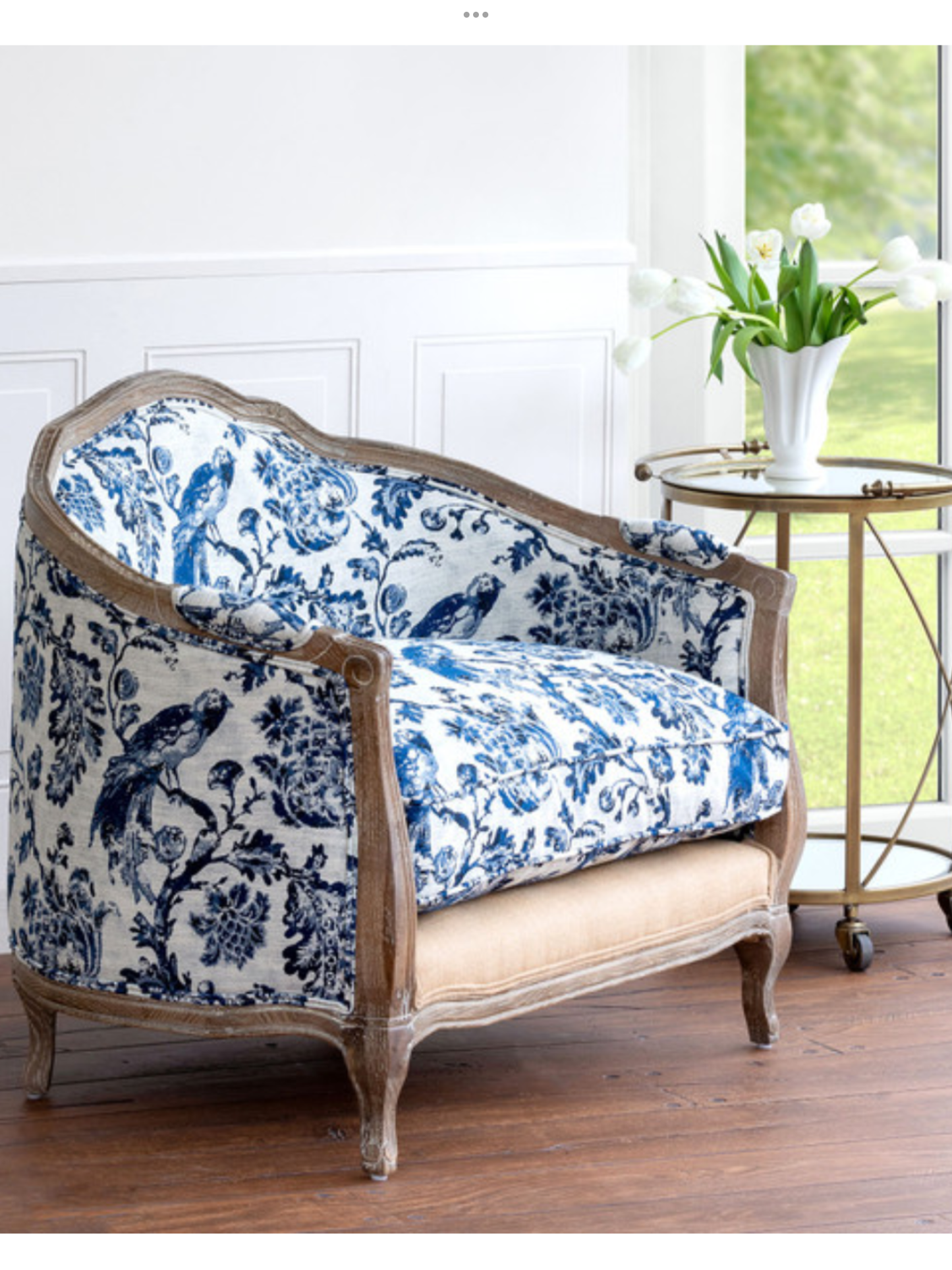 Blue Bird Toile Settee
