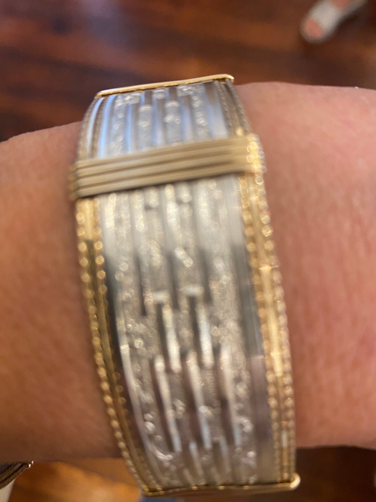 Large Twisted Wire Cuff Gold/Silver