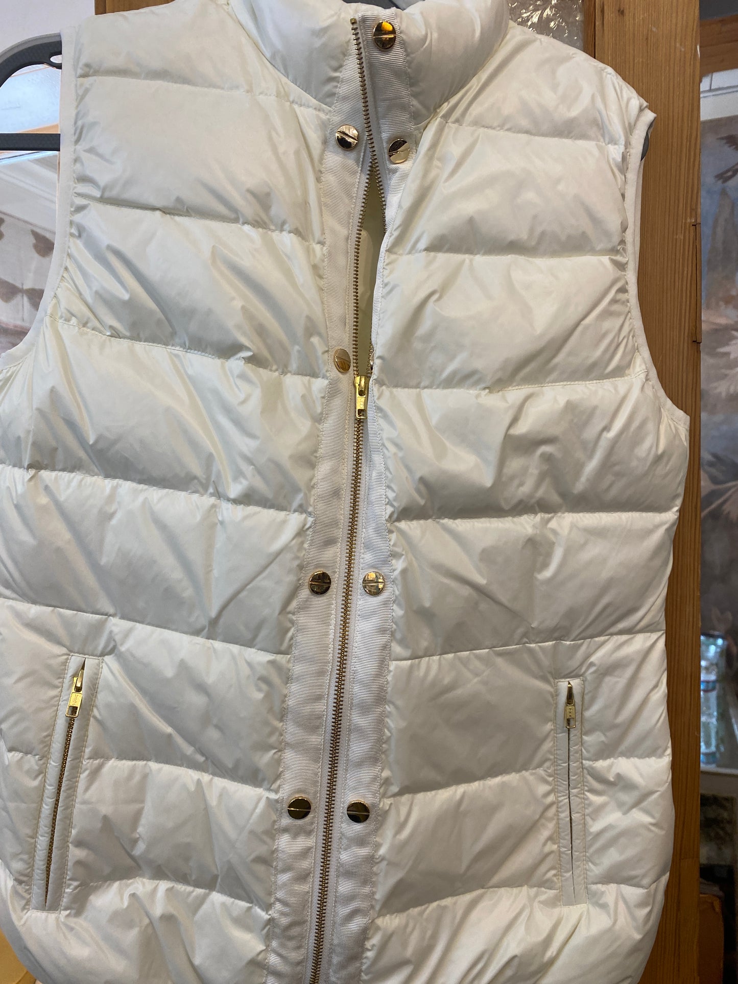 Down Vest With Gold Love Studs on Front
