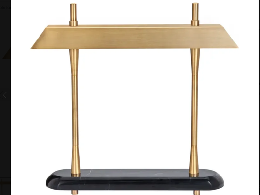 Rennick Ultramodern Gold Metal Table Lamp with Marble Base