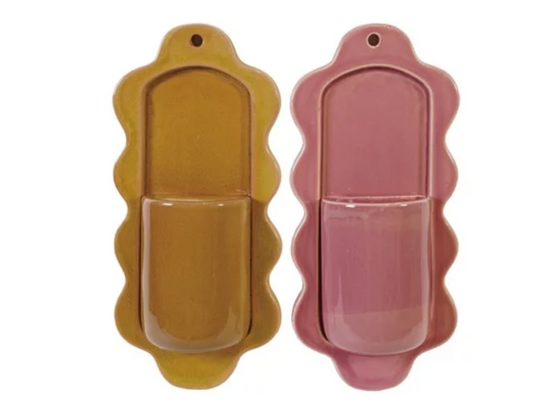 5"W x 11"H Stoneware Wall Vase