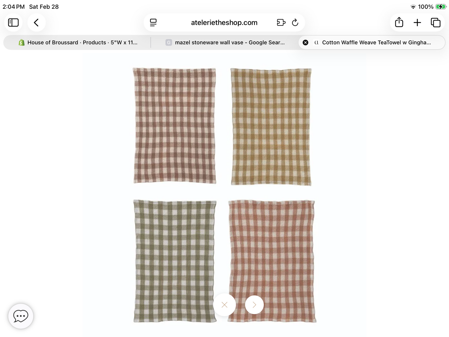Gingham Waffle Weave Kitchen Towels – Multiple Colors