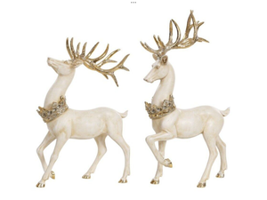 White Deer W/Crown (set)