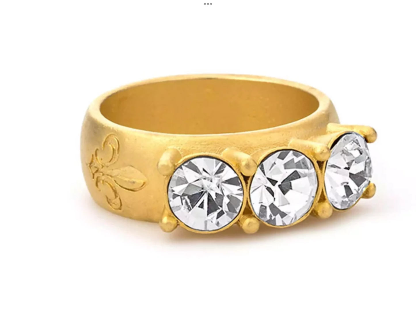 Triple Austrian Crystal Ring – Gold