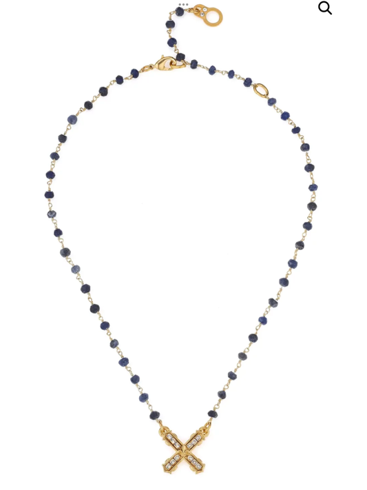 The Joelle Necklace – Sodalite Gold