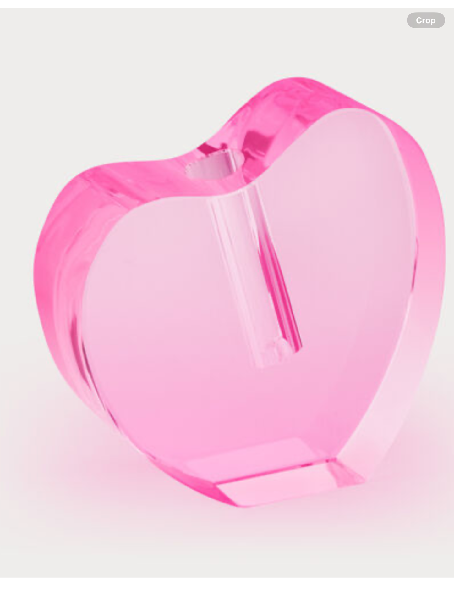 Crystal Heart Vase Pink