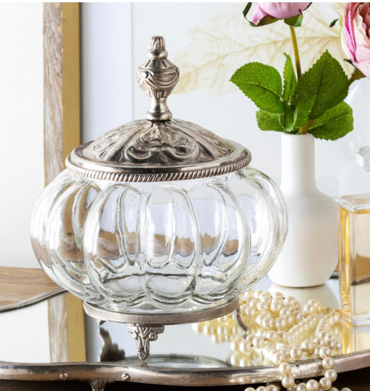 Filigree Glass Vanity Jar