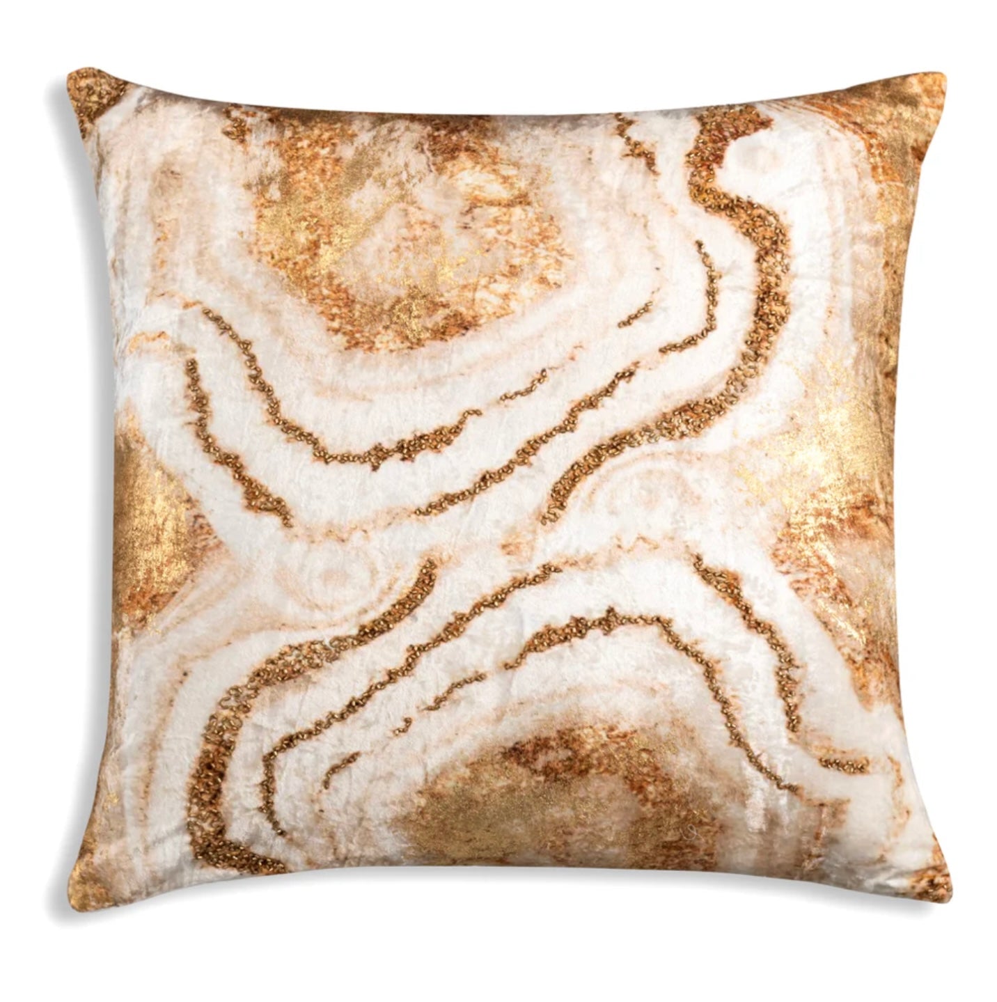 Zer Beige Velvet Pillow