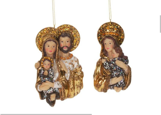 Holy Family & Madonna Ornament 4”