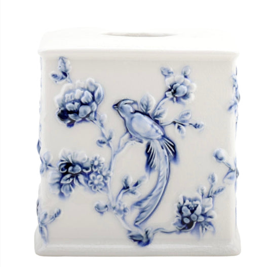 Blue&White Square Tissue Box