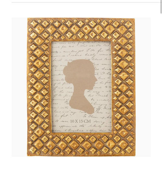 Gold Embossed Diamond Frame 4x6