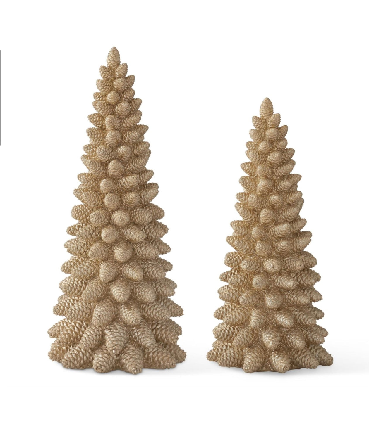 Gold Glittered Pinecone Trees