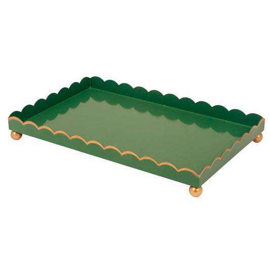 Eloise Green and Gold Rectangular Tray