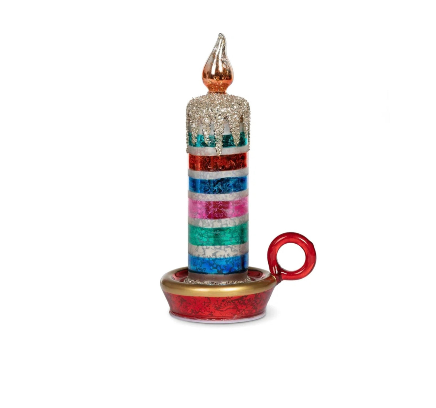 Retro Stripe Light Up Candle