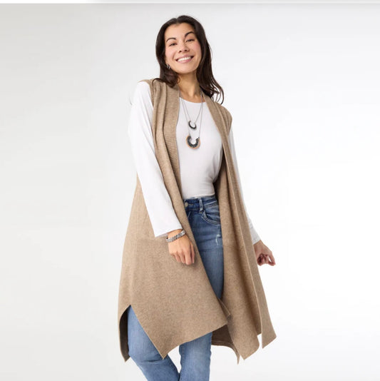 Heavenly-Luxe Contrast Rib Vest with Pockets