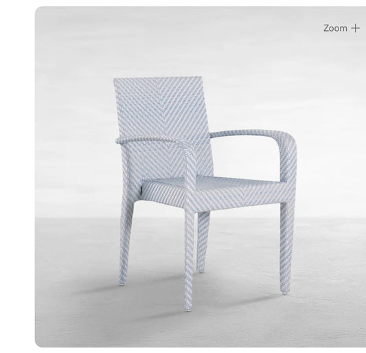 Bari Stacking Arm Chair (White & Chambray)