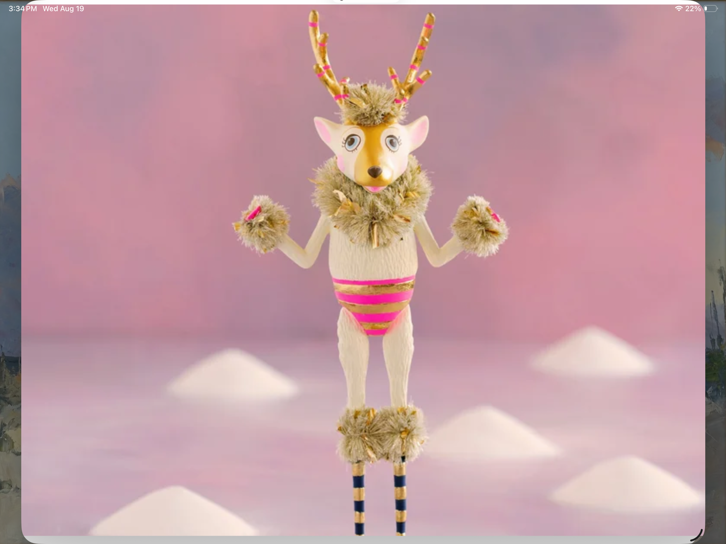 Hot Pink La Renne Tabletop, Resin, 19”
