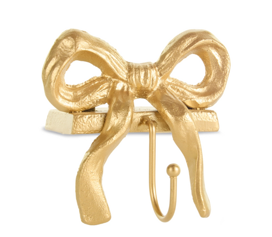 5" Gold Bow Stocking Holder