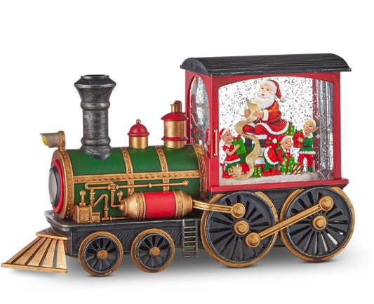12.25" Santa's List Musical Lighted Water Train