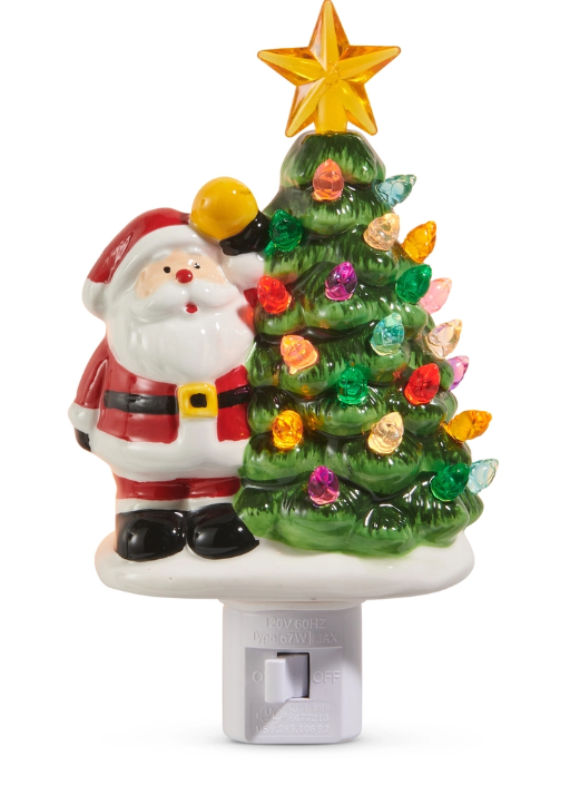 6.5" Santa with Tree Night Light