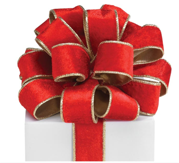 #9 RED VELVET GOLD EDGE WIRED RIBBON