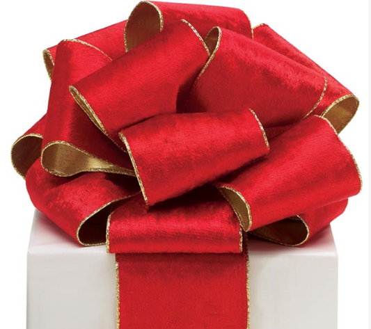 #100 RED VELVET/GOLD RIBBON