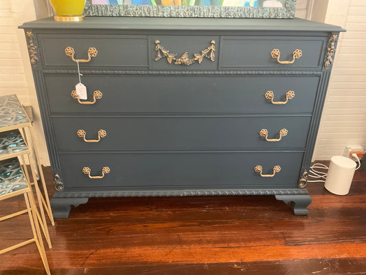 Blue Antique Dresser