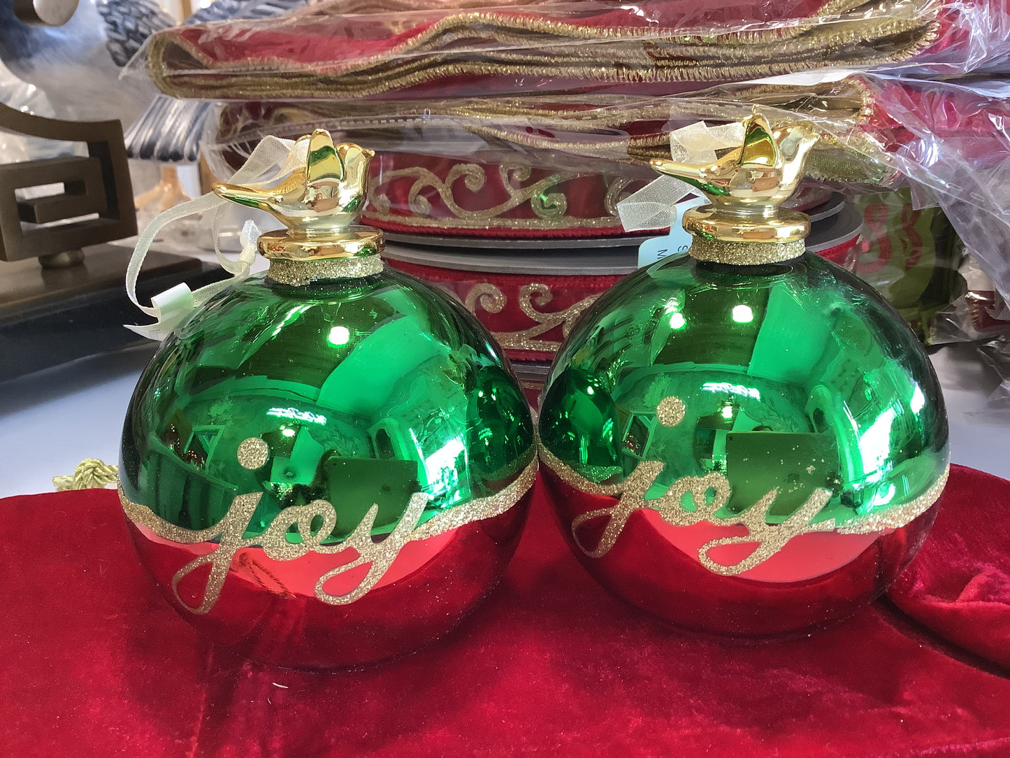 Joy Ornament Red/Green/Gold
