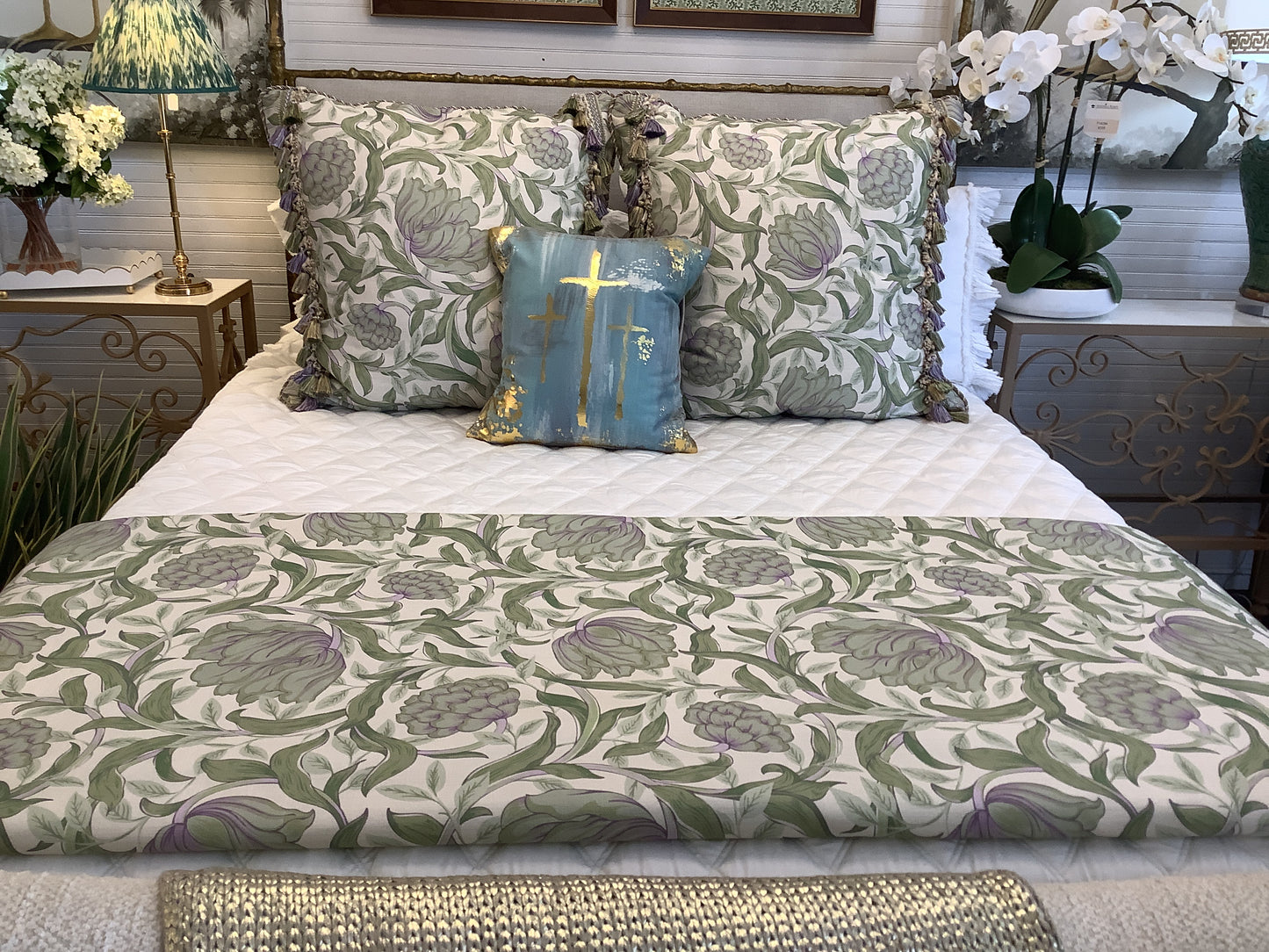 Green & Purple Custom Euro and Bed End