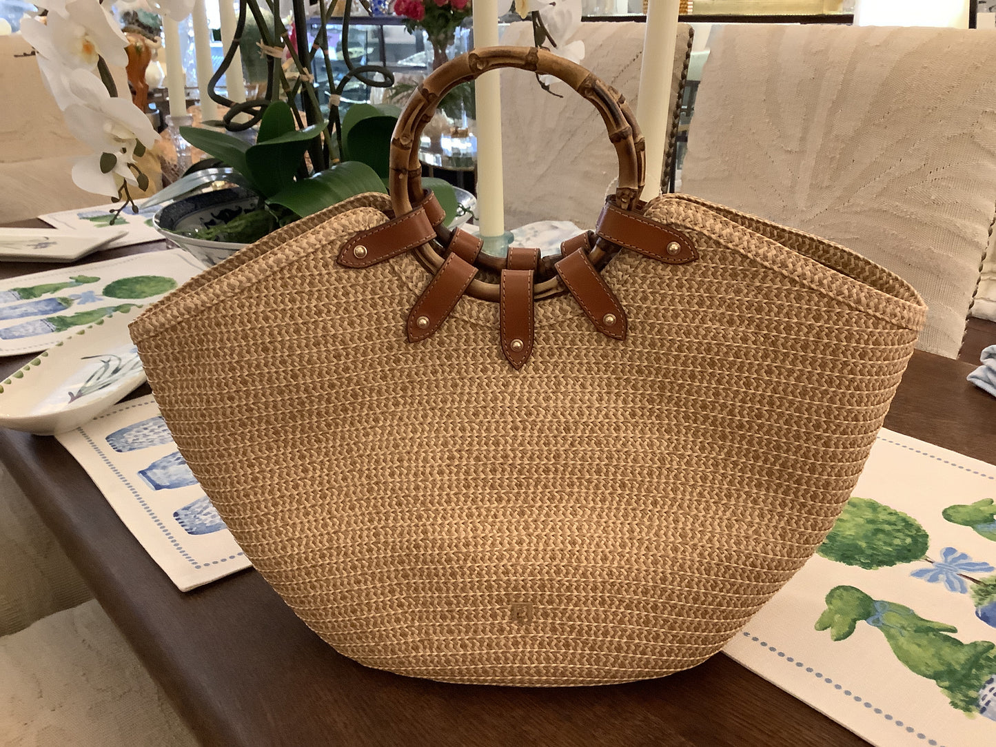 My Way Straw Peanut Large Purse
