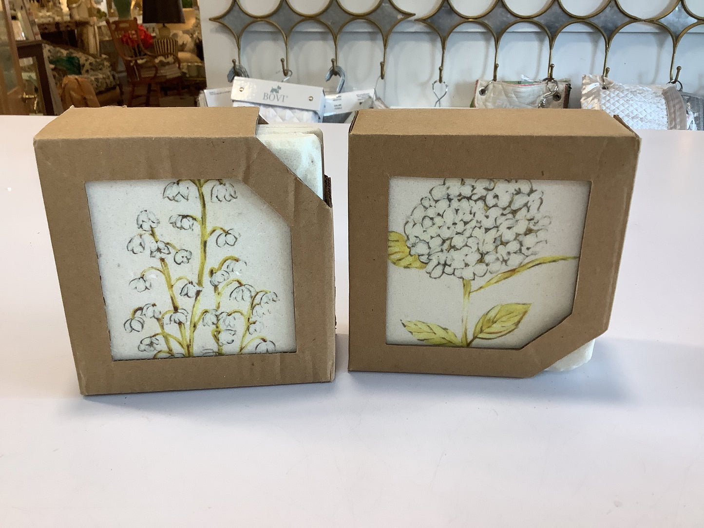 Hydrangea & Snowdrop Coaster Set of 4