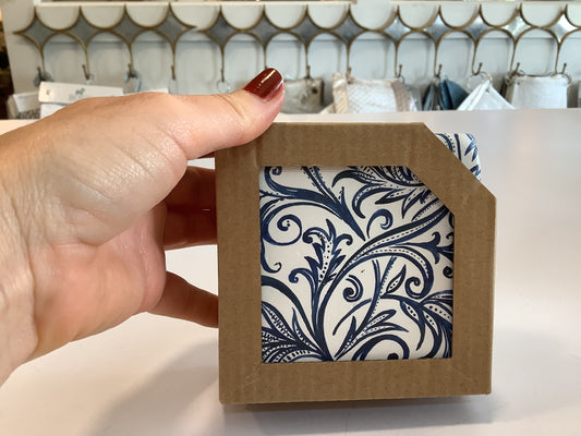 Blue & White Coaster set of 4